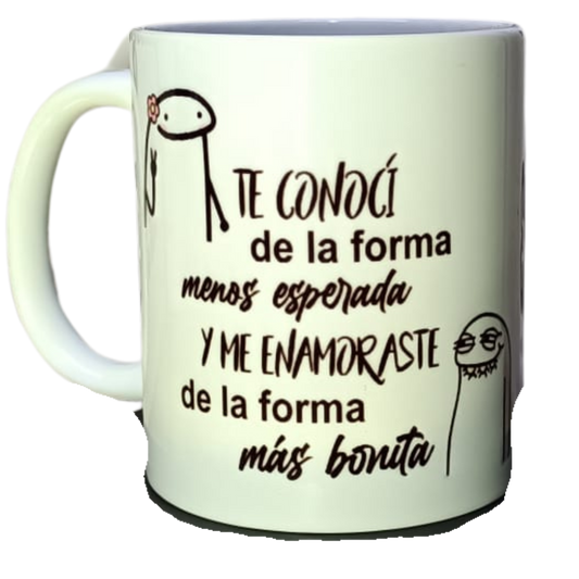 Taza personalizada, te conocí de la forma más esperada