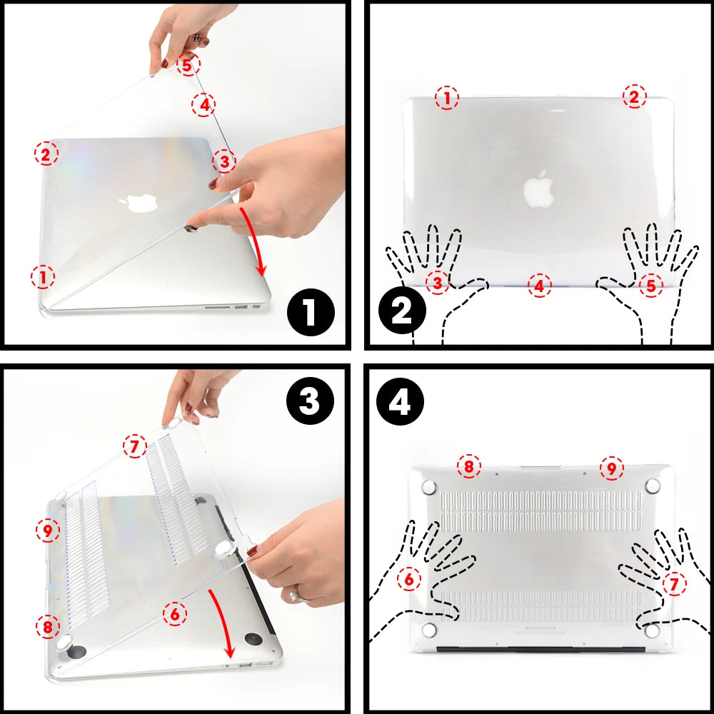 Funda de cristal para portátil para Apple Macbook Air Pro Retina 11 12 13 15 15,4 13,3 pulgadas