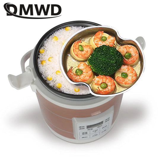 DMWD 12V 24V Mini olla 1.6L eléctrica Calentador caja comida