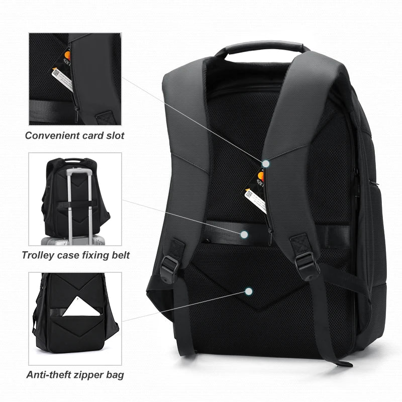 Mochilas impermeables Fenruien con carga USB Mochila antirrobo para portátil de 15,6 pulgadas de alta capacidad