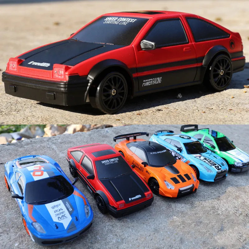 Coche de carreras  teledirigido  2,4G, 4WD, modelo AE86, GTR, varios modelos