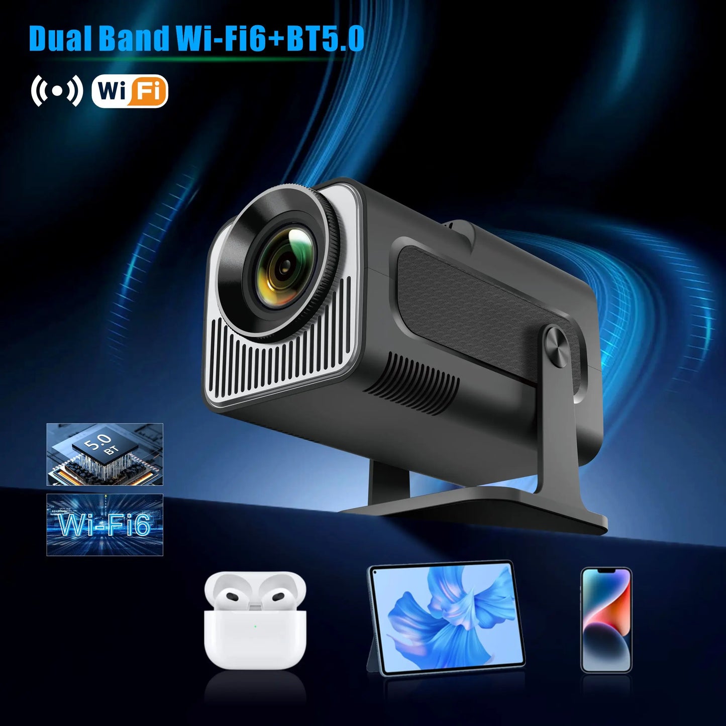 Salange HY320 mini Proyector inteligente Android 11.0 WIFI portátil Bluetooth Cine en casa 720P 1080P 4K