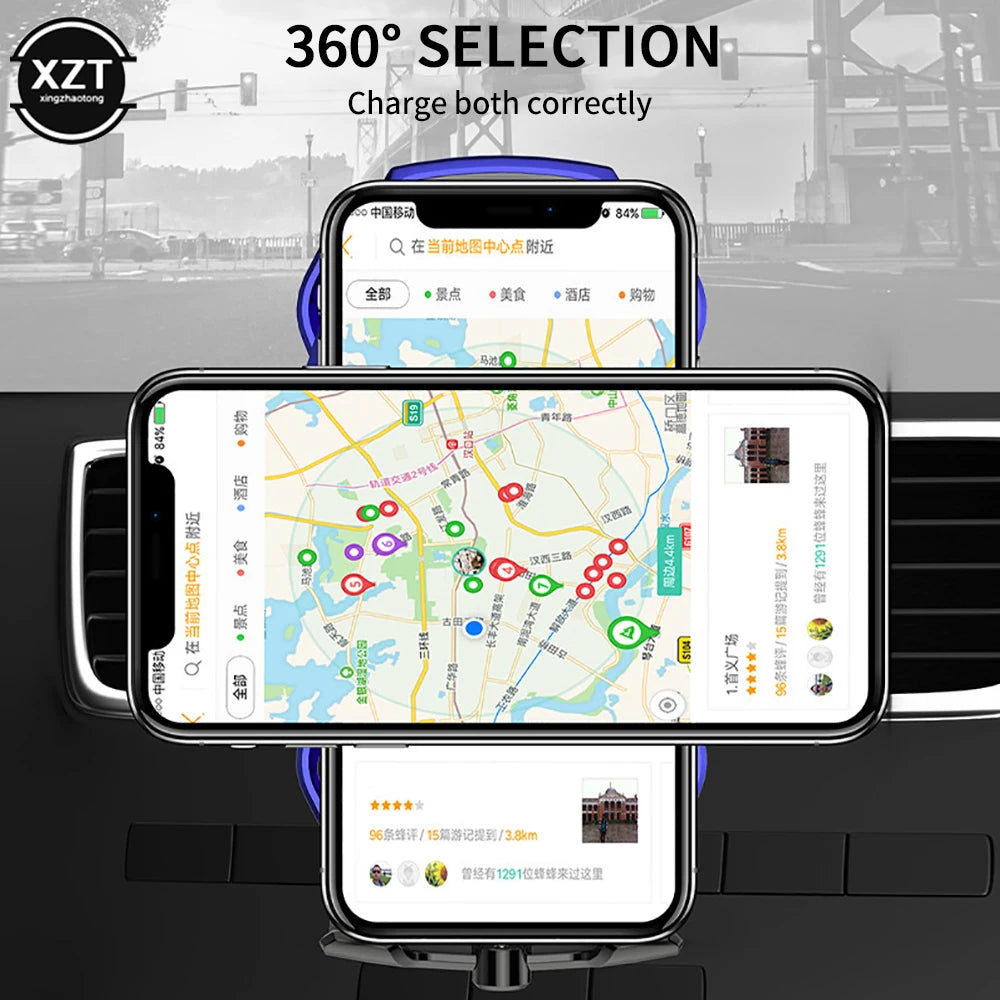 Mejor Sorporte Cargador inalámbrico de coche universal A5 con sujeción automática montaje de ventilación de aire