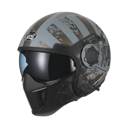 Casco de moto modular Retro cafe racer aprobado por DOT ECE, CYRIL