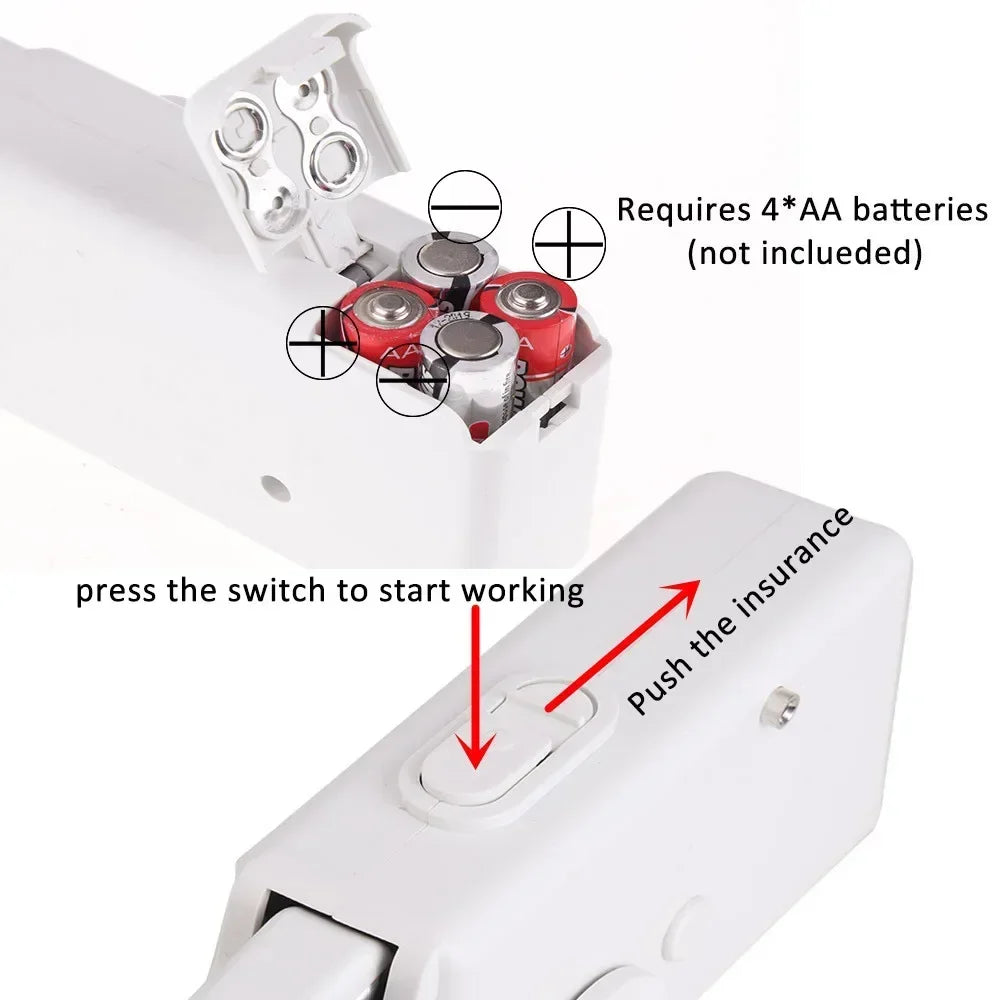 Mini máquina de coser a mano, eléctrica, portátil