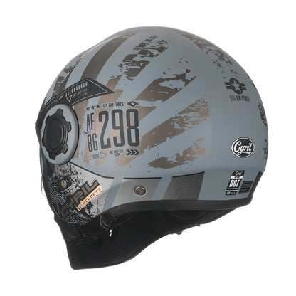 Casco de moto modular Retro cafe racer aprobado por DOT ECE, CYRIL