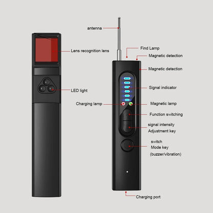 Detector de cámara oculta antiespía para coche, rastreador GPS, dispositivo de escucha Bug RF inalámbrico