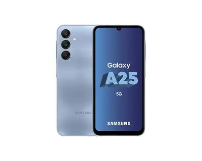 Móvil - Samsung Galaxy A25 5G, Negro, Azul 128GB, 6GB RAM, 6.5" FHD+, Exynos 1280 Octa-Core, 5000mAh, Android 14