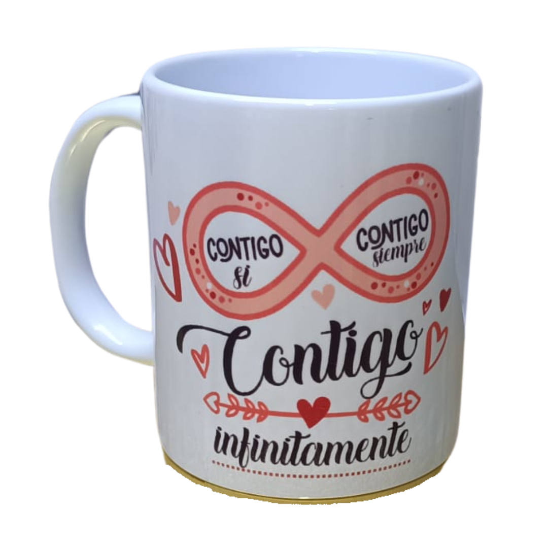 Taza personalizada, Contigo infinitamente.