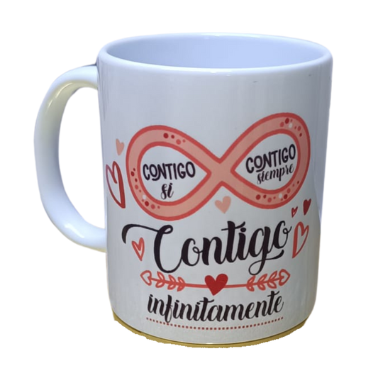 Taza personalizada, Contigo infinitamente.